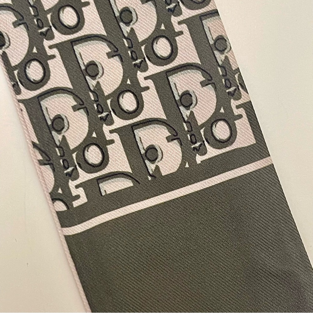 *D*I*O*R* Monogram Print Twilly Bandeau Wrap Scarf - Picture 7 of 13